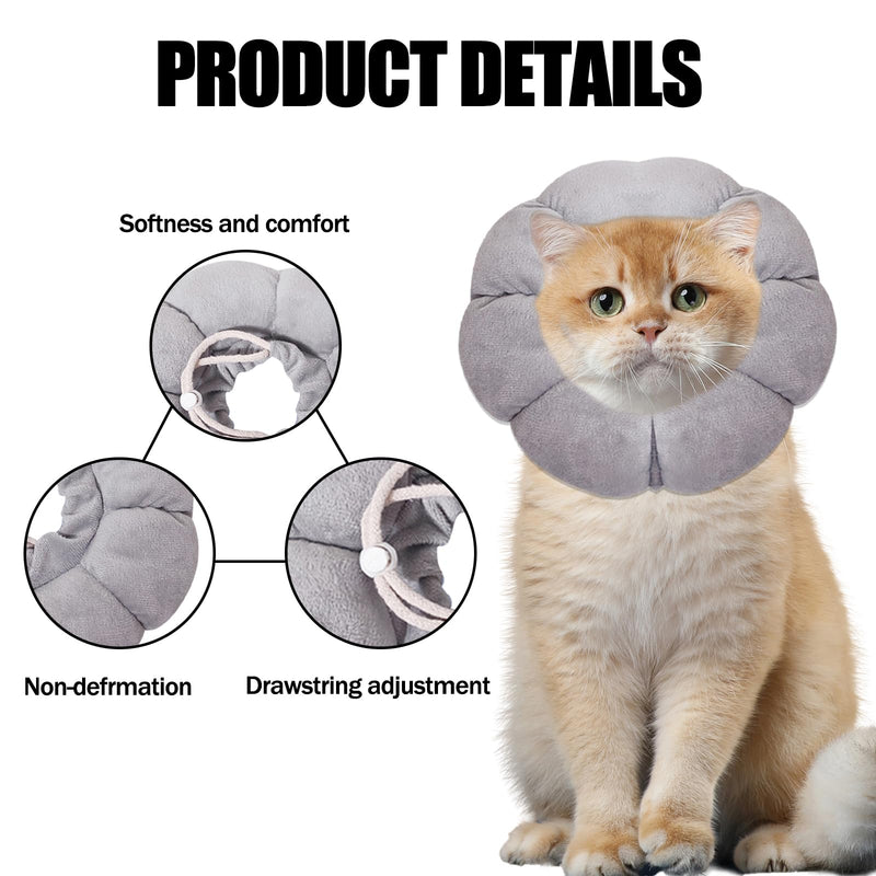 TYXHXTF Elizabethan Cat Collar, Cat Recovery Collar, Soft Anti Bite Collar, Protective for After Surgery, Licking Anti-Bite, Wound Recovery Healing