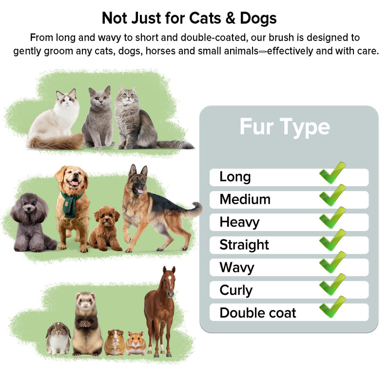 Cat Brush for Shedding, Industry-First Adjustable Cat Brushes for Indoor Cats, Self-Cleaning Slicker brush, 264 Skin-Friendly Needles for Long or Short Haired Dogs, Perfect for Deshedding & Massaging White