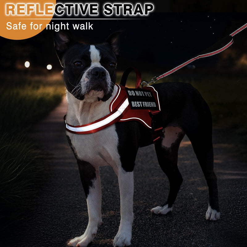 Service Dog Vest+ID Tag+Leash+6 Pcs Patches,Air Mesh Service Dog Harness with 2 Handles Dog Leash,2-Sided Metal Tag for Service Animals for Walking Training,No Pull Pet Harness Set Red XL X-Large - PawsPlanet Australia