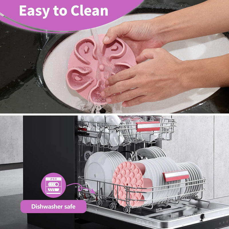 Slow Feeder Dog Bowls Insert, Bestalk Soft Silicone Slow Eating Dog Bowl Insert with Suction Cups for Small, Medium and Large Dogs(Pink, M) Pink - PawsPlanet Australia