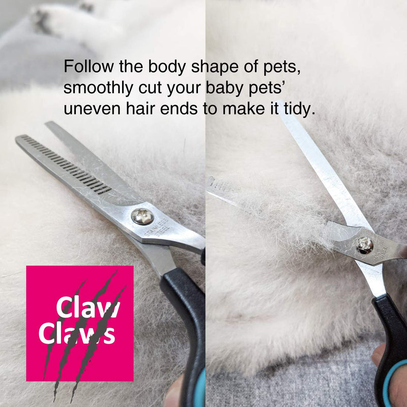 7 inch Thinning Scissors with 26-Teeth Stainless Steel Blades and Wave Style Handle for for Home Hair Cutting Shears 7-Inch, Thinning - PawsPlanet Australia