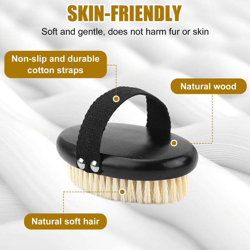 Pet Palm Brush for Dogs & Cats, Puppy Hand Brush for Massaging Grooming Shedding, Soft Bristle Kitten Brush Efficient Pet Loose Hair Remover Comb Supplies for Long and Short Hair Pets(Black) Black - PawsPlanet Australia