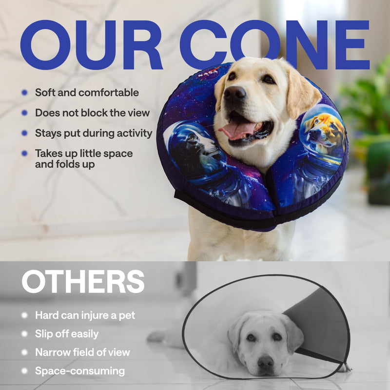 Dog Donut Collar After Surgery - Soft Dog Cone Collar - Inflatable Dog Cone Alternative to Cone of Shame - Dog Pillow Cone for Dogs to Stop Licking - Elizabethan Collar for Dogs - Dog Recovery Collar XL (Neck: 17"-22") - PawsPlanet Australia