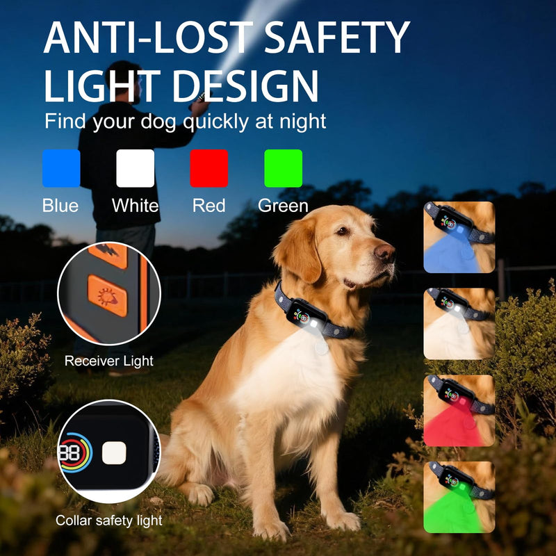 Dog Shock Collar, 2 Dog Training Collar with Remote for Medium Large Dogs, IP67 Waterproof Electronic Training Collar with 4 Training Modes, Security Lock, Rechargeable Shock Collar