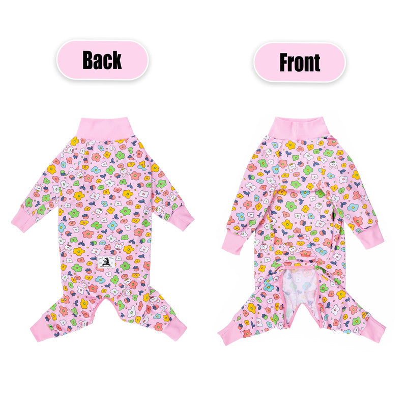 Dog Surgery Recovery Suit Dog Onesies for Large Dogs Spayed Dog Recovery Suit Dog Cone Alternative After Surgery Abdominal Wounds Protector Dog Bodysuit for Medium Large Dogs Pajamas 5XL Pink Flower - PawsPlanet Australia