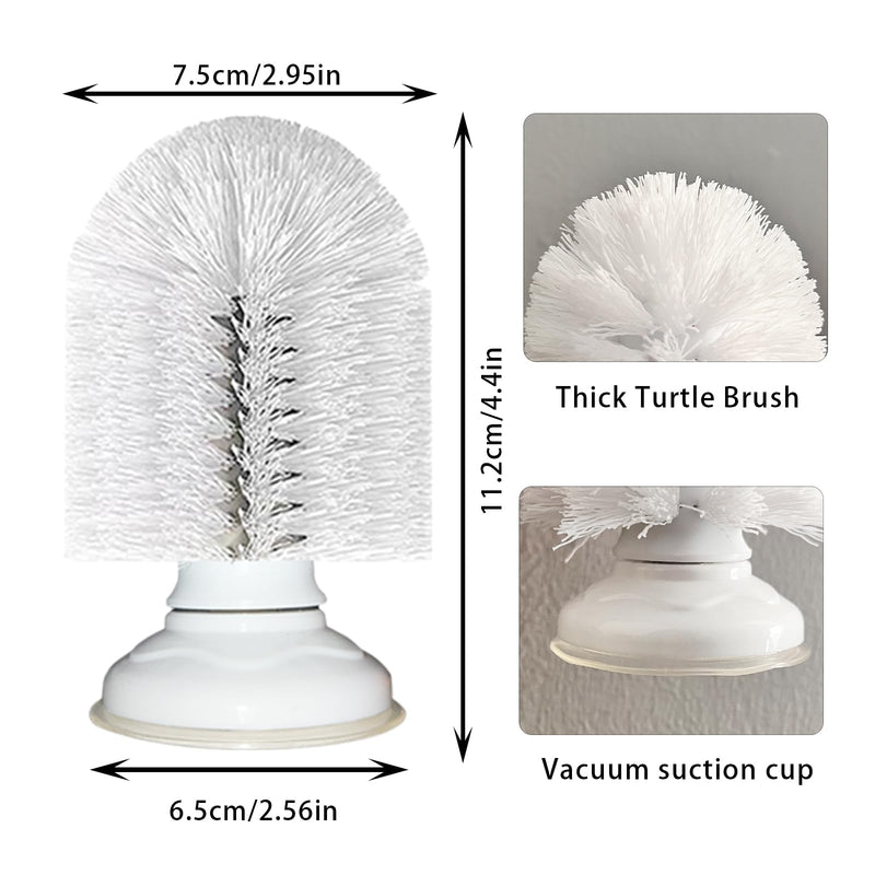 Turtle Brush with Suction Cup, Screw The Upgraded Turtle Scrub Brush Tightly on The Glass, It is Not Easy to Fall Off and Slide, Helping The Turtle Remove Dirt on The Back and Abdomen. - PawsPlanet Australia