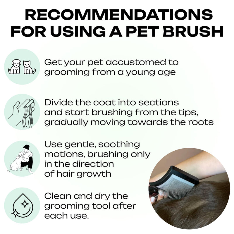 Natural Wooden Grooming Brush for Pets – Long Metal Pins Slicker for Dogs & Cats - PawsPlanet Australia