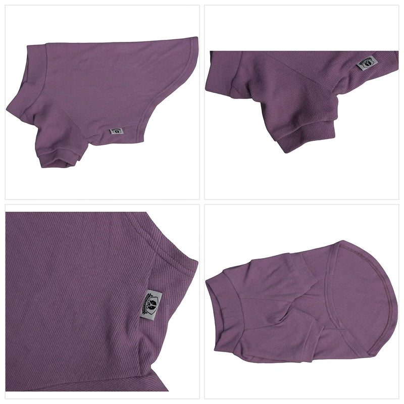 Lovelonglong Ribbed Dog T-Shirt Cotton Knitted Dog Sweaters for All Season Pet T-Shirts for Large Medium Small Dogs Taro Purple 3XL 3XL (for Large Dog)