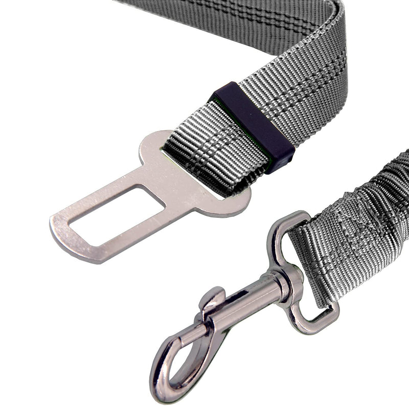 2 Dog Car Harness Seatbelt Seat Belt Leash Travel Accessories Bungee Anti Shock Pet Cat Adjustable Lead Clip Safety Seats Belts Grey 2 Packs - PawsPlanet Australia