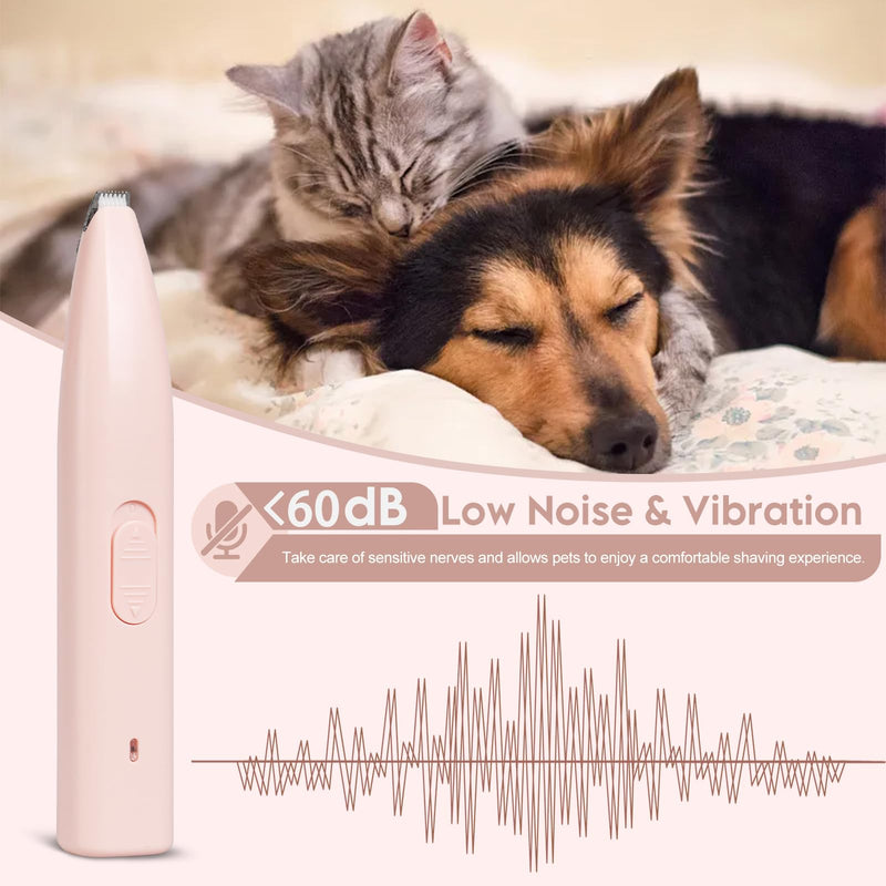 Dog Clippers for Grooming, Dog Paw Trimmer, Pet Paw Trimmer, Mini Trimmer for Dogs, Rechargeable, Low Noise for Trimming Dog Cat Hair Around Paws, Eyes, Ears, Face, Rump (Pink) - PawsPlanet Australia