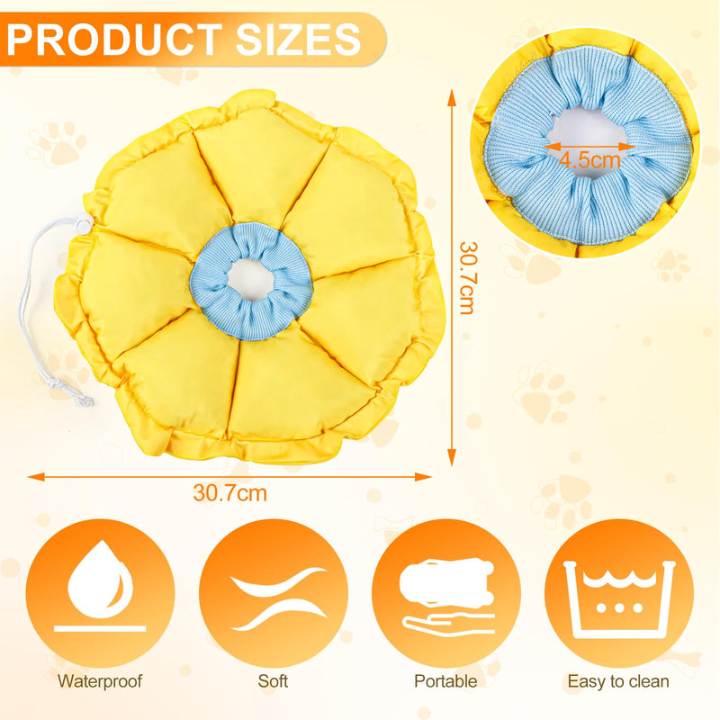 Cat Cone Collar Soft, Adjustable Waterproof Cat Cones to Stop Licking, Lovely Sunflowers, Recovery Collars for Rehabilitation Wound Healing Pet Recoverycollar