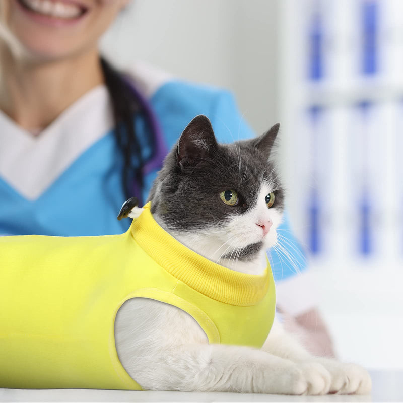 6 Pcs Cat Recovery Suit Kitten Recovery Suit Surgical Abdominal Skin Anti Licking Pajamas for Cats E Collar Alternative for Cats and Dogs After Surgery Wear, 6 Colors (Medium) Medium - PawsPlanet Australia
