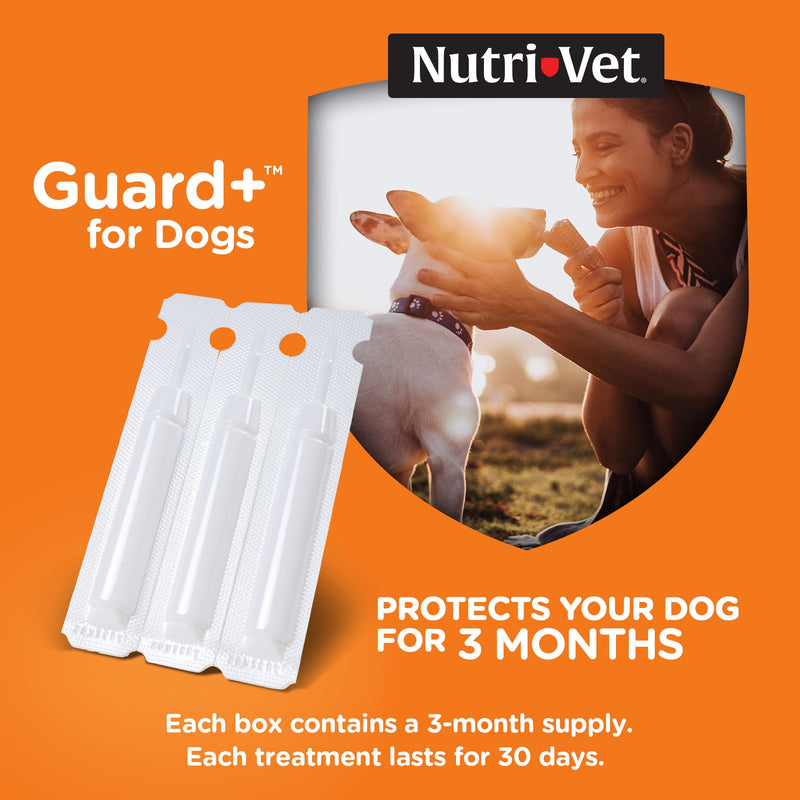 Nutri-Vet Guard+ for Dogs - Flea & Tick Prevention for Small Dogs 5-22 lbs. - Waterproof - 30 Days of Protection - 3 Month Supply