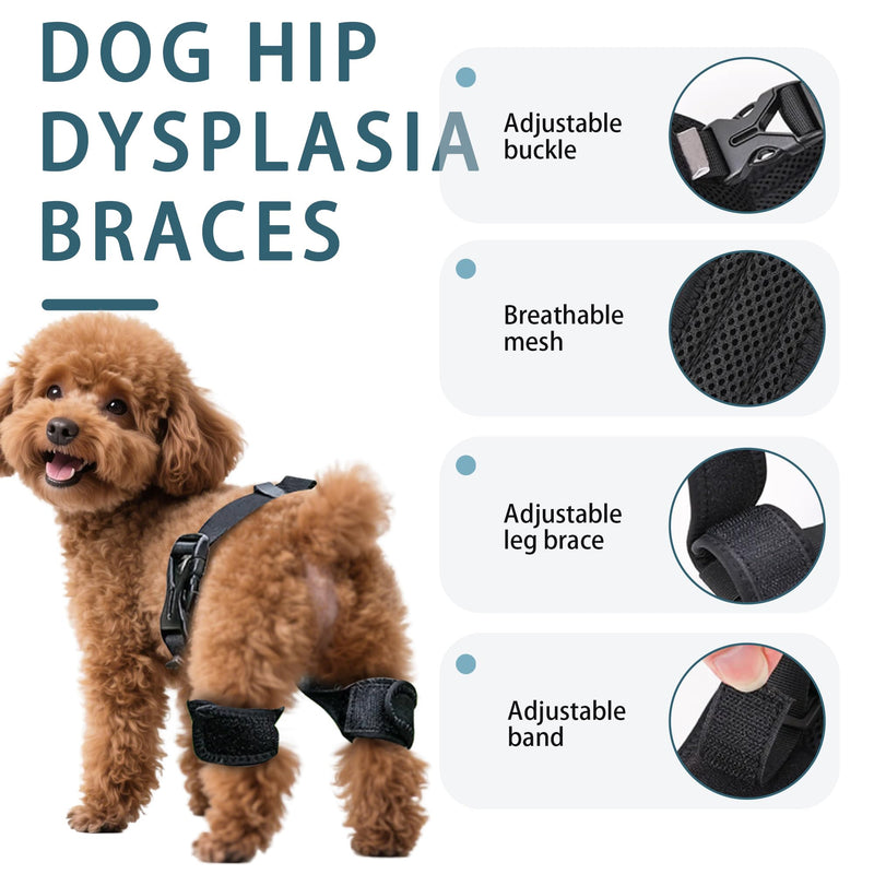 Adjustable Dog Leg Brace for Hip Dysplasia,Breathable & Supportive Dog Hip Brace for Pain Relief, Preventing and Improving Joint Dysplasia Hip Brace for Dogs,S Small