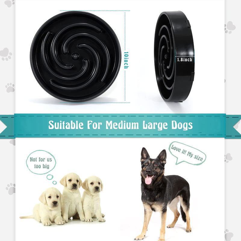 Slow Feeder Dog Bowls for Large Medium Dog Non Slip Maze Puzzle Bowl Pet Slower Food Feeding Dishes Interactive Bloat Stop Preventing Choking Healthy Dog Bowl, Black A-black