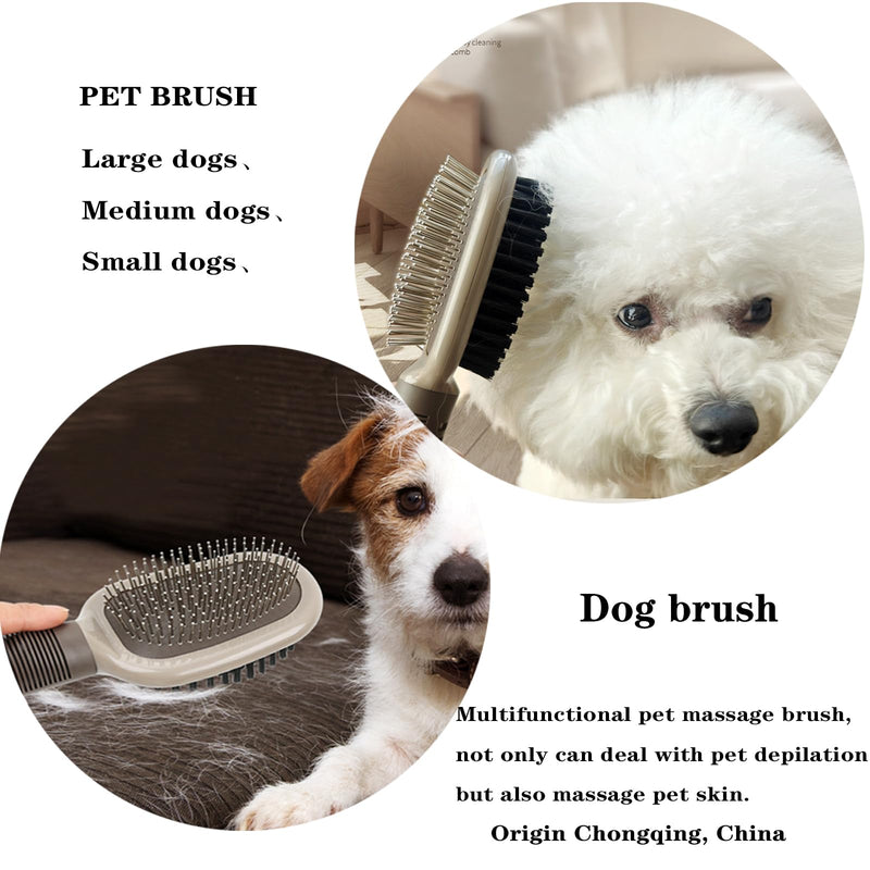 Hair cleaning tool for medium and large dogs, soft and firm bristles to remove loose tangled and undesirable undercoat. dog brush. - PawsPlanet Australia