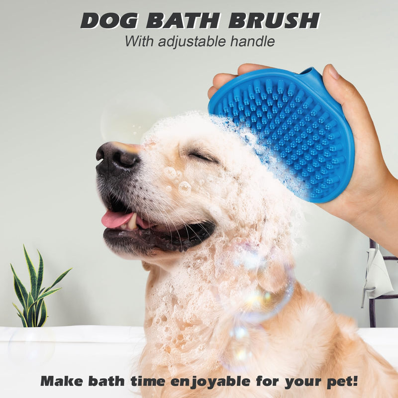 2PCS Pet Grooming Tools - Double-Sided Brush for Shedding and Bathing, Suitable for Short/Long Haired Dogs Cats and Horses, Deshedding Dog Brush, Mane & Tail Combs for Horses - Pet Supplies (Blue) Black Blue