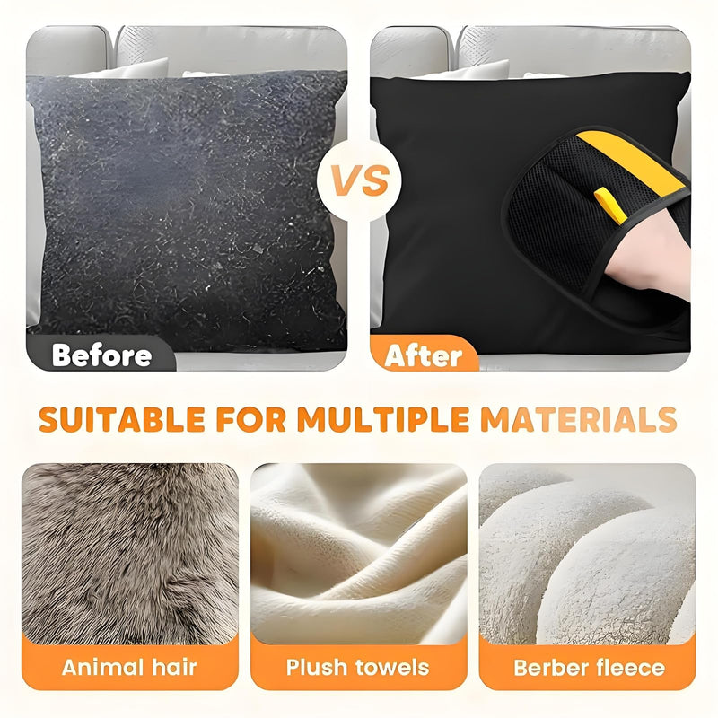 Pet Hair Removal Glove for Cats & Dogs, 2Pcs Newly Upgraded Electrostatic Pet Hair Remover Gloves, Reusable Magic Brush Pet Hair，Pet Hair Remover for Laundry, Couch, Carpet, Car Seat - PawsPlanet Australia
