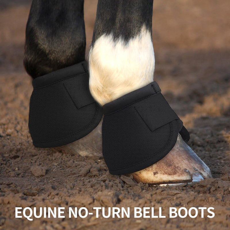 2 Pcs Horse Boots and Horse Leg Protectors, Horse Protection Training Equipment Packages and Accessories Black black -M