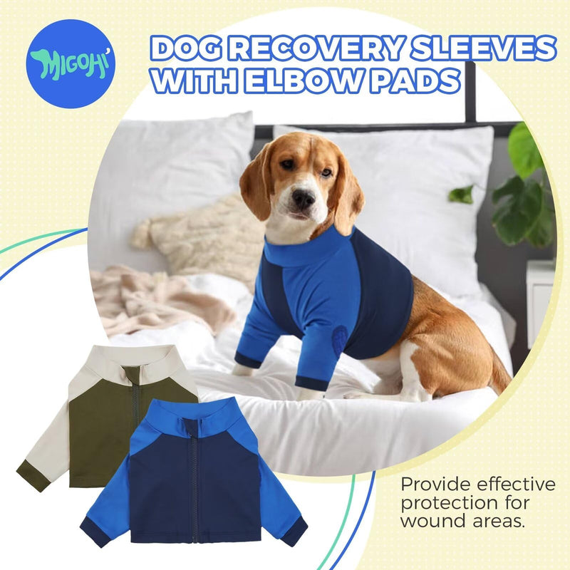 MIGOHI Dog Recovery Suits,Dog Surgery Recovery Sleeve for Front Legs,Female and Male Dog Recovery Suit,Dog Cone Alternative After Surgery,Dog Leg Sleeve to Stop Licking,Dog Wound Care,Blue,3XL Blue XXX-Large - PawsPlanet Australia