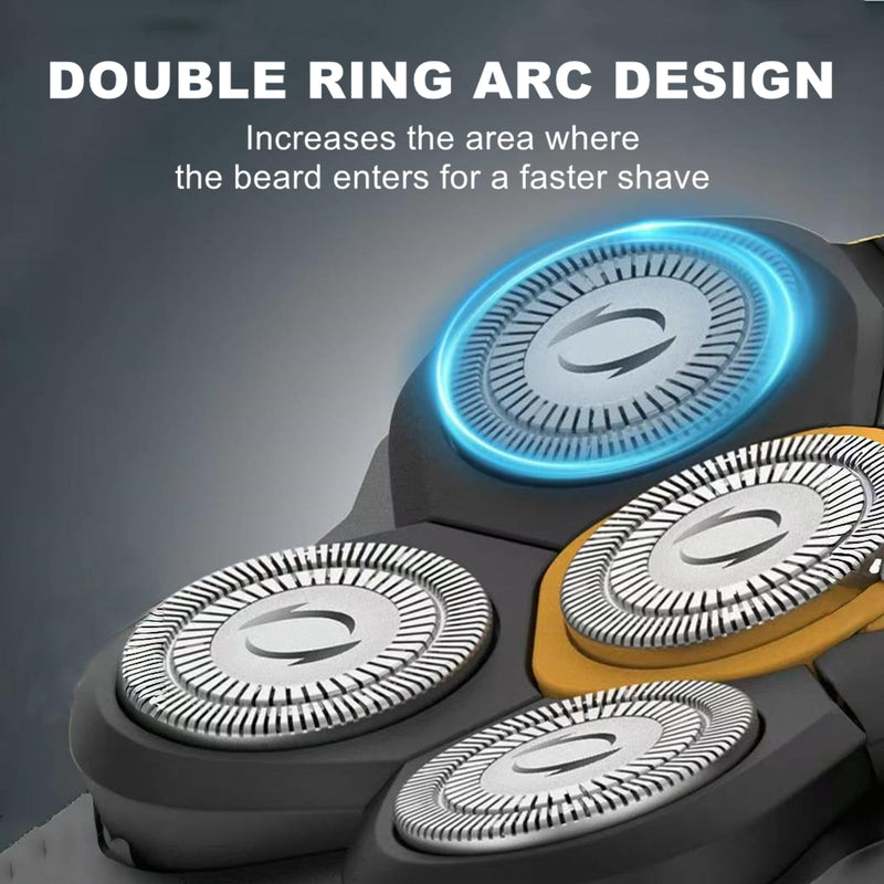 Magnetic 6 Blades Head Shaver Replacement Heads for Many 6D Magnetic Electric Razor,Newly Designed Magnetic 6D Blade Head Compatible with Head Shavers for Bald Men,2 Pack Travel Size.
