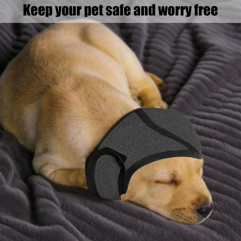 Waterproof Dog Head Guard with Ear Cover, 25-38 cm Head Circumference, Bathing, Swimming, Earmuffs, Size S, 7.5-17.5 kg, Grey