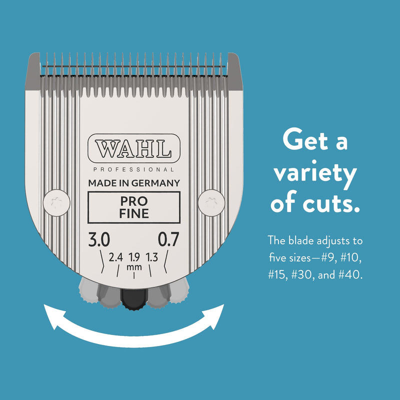 Wahl Professional Animal 5-in-1 Pro Adjustable Clipper Blade - for Arco, 5 Style Groom, Bravura, Chromado, Creativa, Figura & Motion Clippers - Replacement Blades - Silver - PawsPlanet Australia