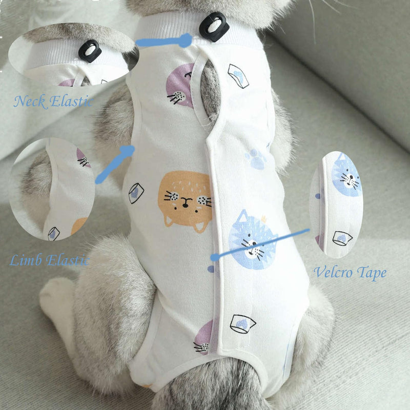 Cat Recovery Suit Female Kitten Onesie for Cats After Surgery Female Spay Surgical Abdominal Wound Skin Diseases Cone Collar Soft Alternative Wear (Cat, M) Cat