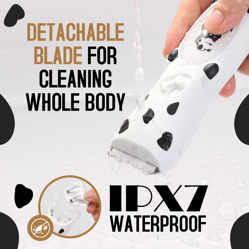 Low Noise Cordless Dog Trimmer Clipper Pet Grooming Kit for Matted Hair Professional Dog Razor for Small and Medium Animals 998 White - PawsPlanet Australia