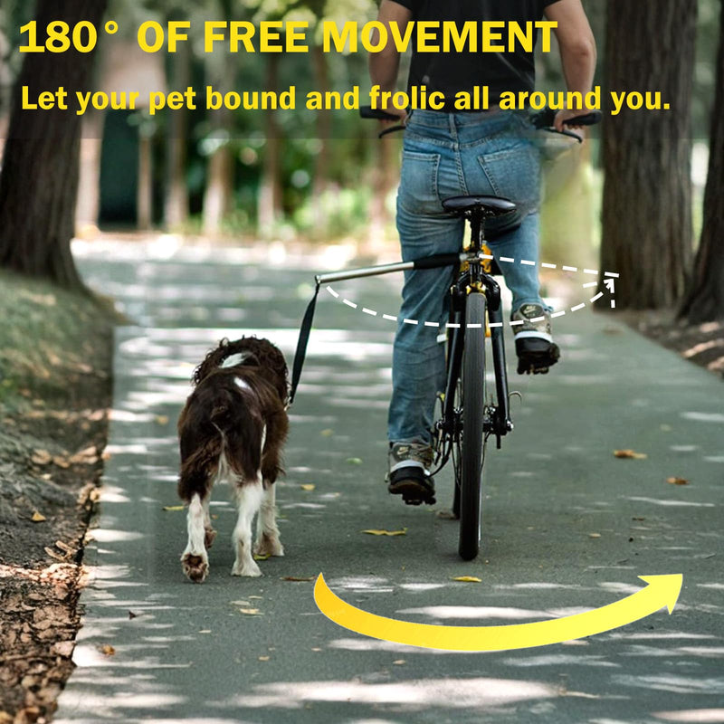 Dog Bike Leash 180° Rotating - Dogs Bike Attachment Bicycle Pet Leash Hands Free Thickened Steel Wire Rope Easy to Installation and Removal Fit for Medium Large Dog - PawsPlanet Australia