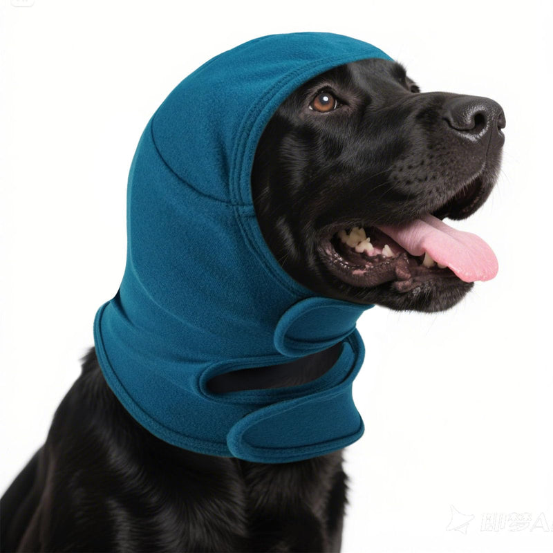IECOii Dog Snood Ear Protector,Adjustable Ear Wrap for Dogs,Soft Dog Ears Head Covers for Noise Reduction & Anxiety Relief,DogsEar Flap Wrap for Ears Hematoma Grooming Firework Force Drying,Blue,S Small（Neck circumference:11.8") Blue