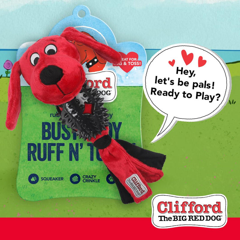 Clifford® Busy Body Ruff 'n Tough Dog Plush Toys for Medium/Large Dogs | 13.25" Plush Soft Dog Toys Rubber for Durable Play | Fetch, Comfort, Dental Health - PawsPlanet Australia