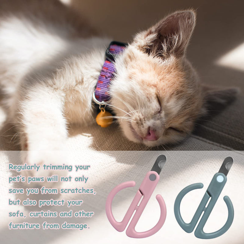 Cat Nail Clippers, Cat Claw Trimmer for Pet Grooming Tool, Easy Cutting Cat Claw Clippers, Dog Nail Clippers, Angled Blade Sharp Claw Scissors for Small Animals Rabbit Puppy Kitten Pink - PawsPlanet Australia