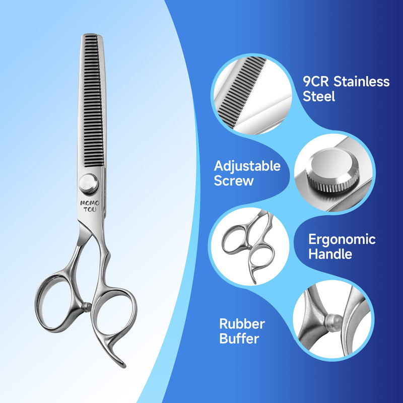 6.5 Inch Thinning Dog Grooming Scissors, 9CR Stainless Steel Pet Blender Shears, Smooth Cutting for Dogs and Cats Thinning Scissors - PawsPlanet Australia