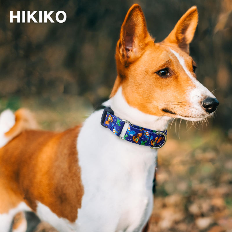 Hikiko Martingale Collar for Dogs Cute Dinosaur Dog Collar for Small Medium Large Dogs Comfortable Nylon Funny Dog Collars (Dinosaur,Large) - PawsPlanet Australia
