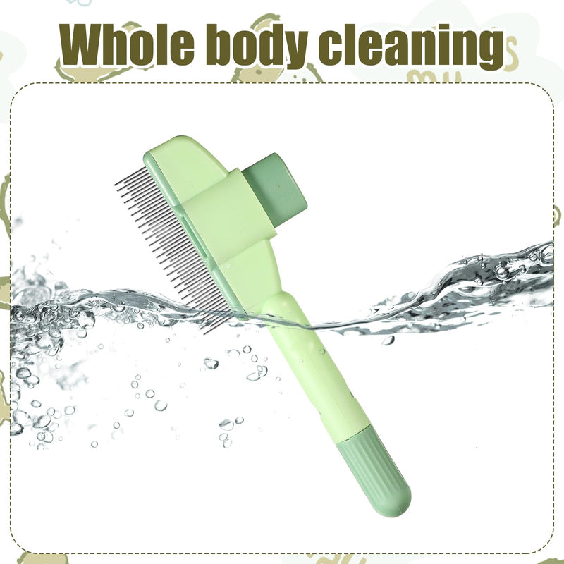 Pet Hair Clean Comb, Cat Hair Brush with Release Button Deshedding Cat Grooming Brush for Short & Long Hair Pet Dog Cleaning Loose & Knots Fur Cat Grooming Supplies(Green) - PawsPlanet Australia