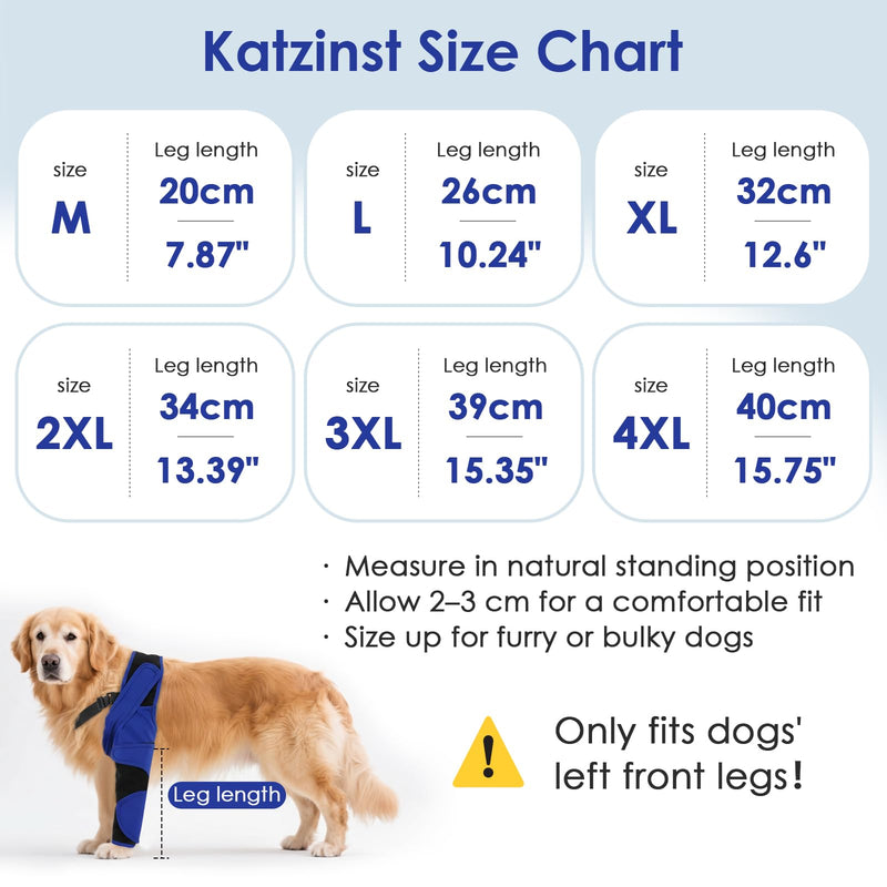 Front Leg Recovery Sleeve, Elbow Protection for Dogs - Dog Recovery Cuff, Anti-Licking, Clean & Dry - Blue, 4XL Dog thigh protector