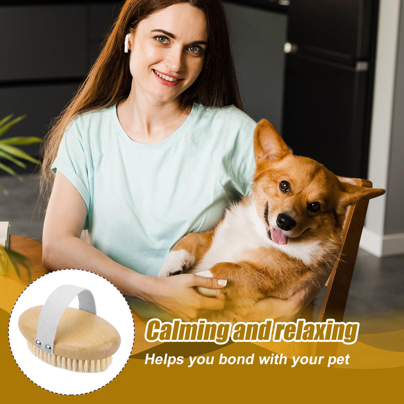 Pet Palm Brush for Dogs & Cats, Puppy Hand Brush for Massaging Grooming Shedding, Soft Bristle Kitten Brush Efficient Pet Loose Hair Remover Comb Supplies for Long and Short Hair Pets(Brown) Brown - PawsPlanet Australia