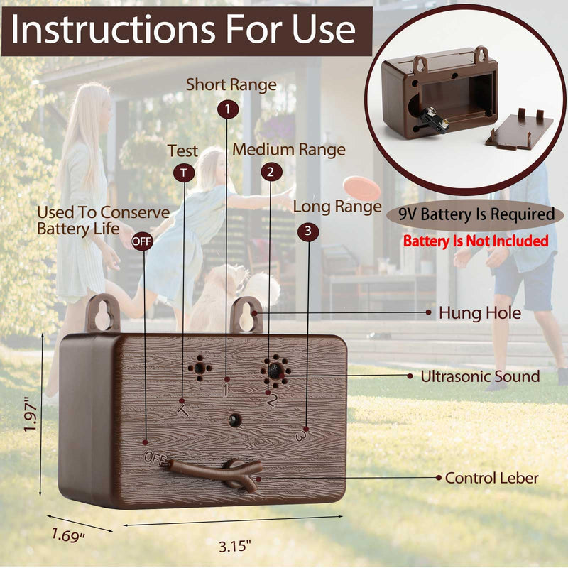 GlossyEnd Anti Barking Device, 50 FT Ultrasonic Dog Barking Control Device, 4 Modes Bark Box,Neighbor Dog Silencer, Dog Barking Silencer for Indoor and Outdoor Use (Brown Brown