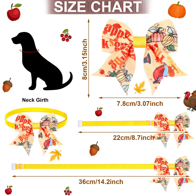 Sadnyy 60 Pcs Fall Dog Bows Bulk Thanksgiving Dog Collars Adjustable Turkey Pumpkin Puppy Bowtie Collar Includes 24 Pet Neck Ties and 24 Bowties 12 Pet Bowknot Set for Grooming Decor Maple Leaves - PawsPlanet Australia