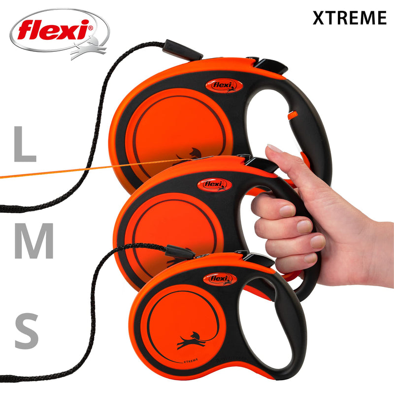 FLEXI New Classic Tape Retractable Dog Leash for Medium Dogs Upto 77 lbs. –16 ft., Orange/Black |Tangle Free Pet Walking Leash with One-Handed Brake, Pause, Lock |German Quality Product - PawsPlanet Australia