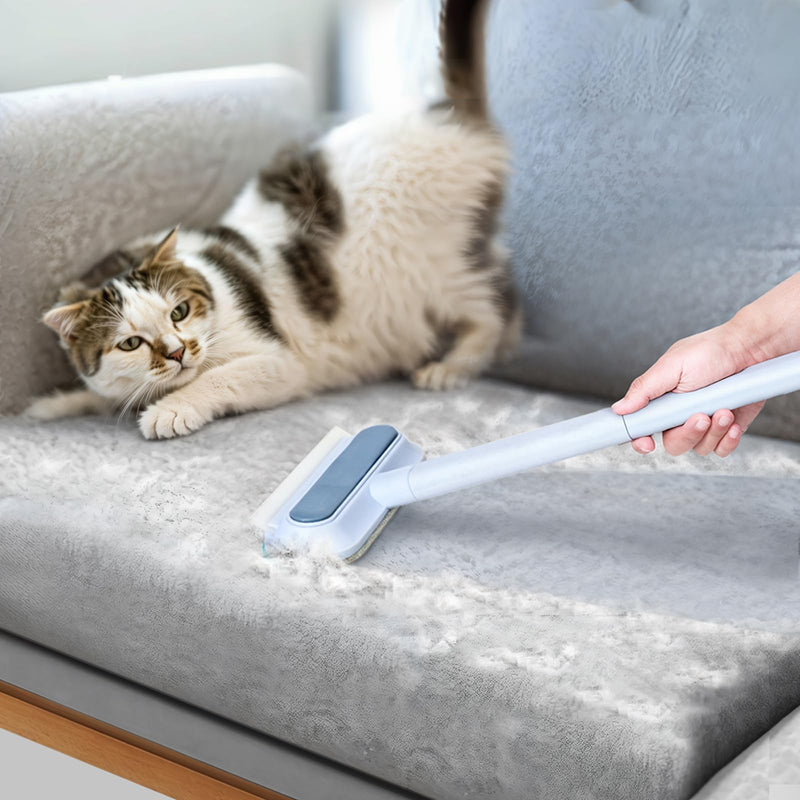 Multifunctional Pet Hair Remover,2 Pcs Carpet Scraper,4 in 1 Dog Hair Remover, Reusable Cat Hair Remover for Dog and Cat,Adjustable Lint Brush for Carpet,Sofa,Bedding,Clothes and Furniture,Blue Blue - PawsPlanet Australia