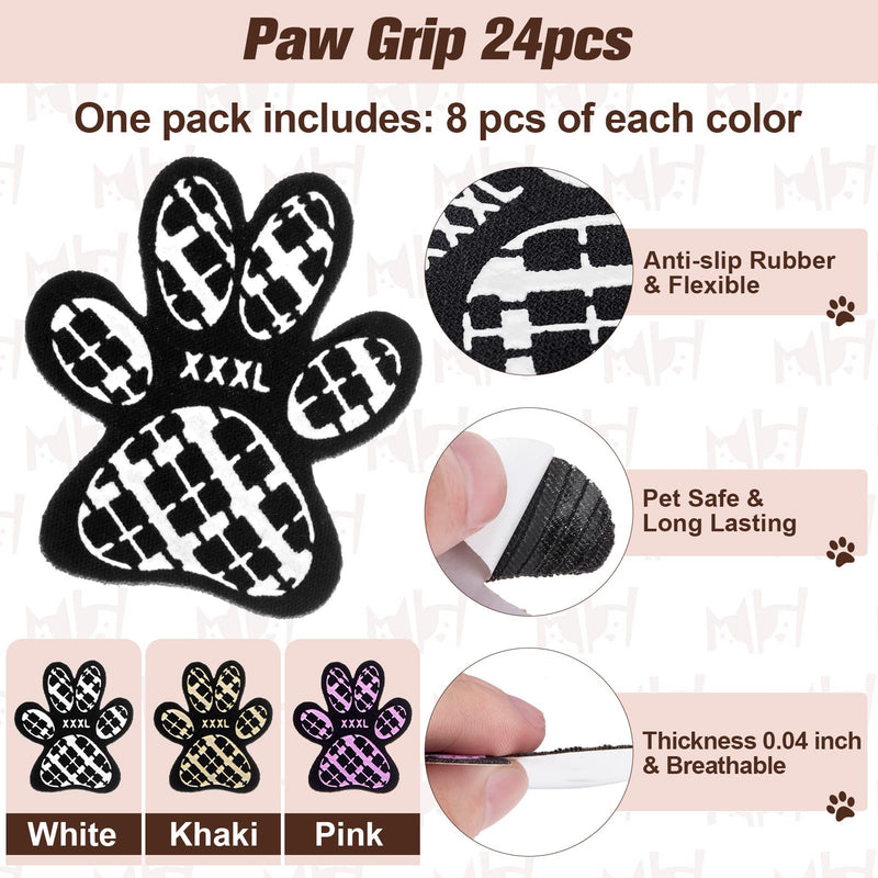 BEAUTYZOO Dog Paw Protectors Grip Pads Anti-Slip Traction for Small Medium Large Dogs on Hardwood Floors Hot pavement, Dog Grip for Senior Dogs Injury Protection and Brace for Paws 6 Sets 24 Pads, XXL XXL (L 2.7in x W 2.4in) - PawsPlanet Australia