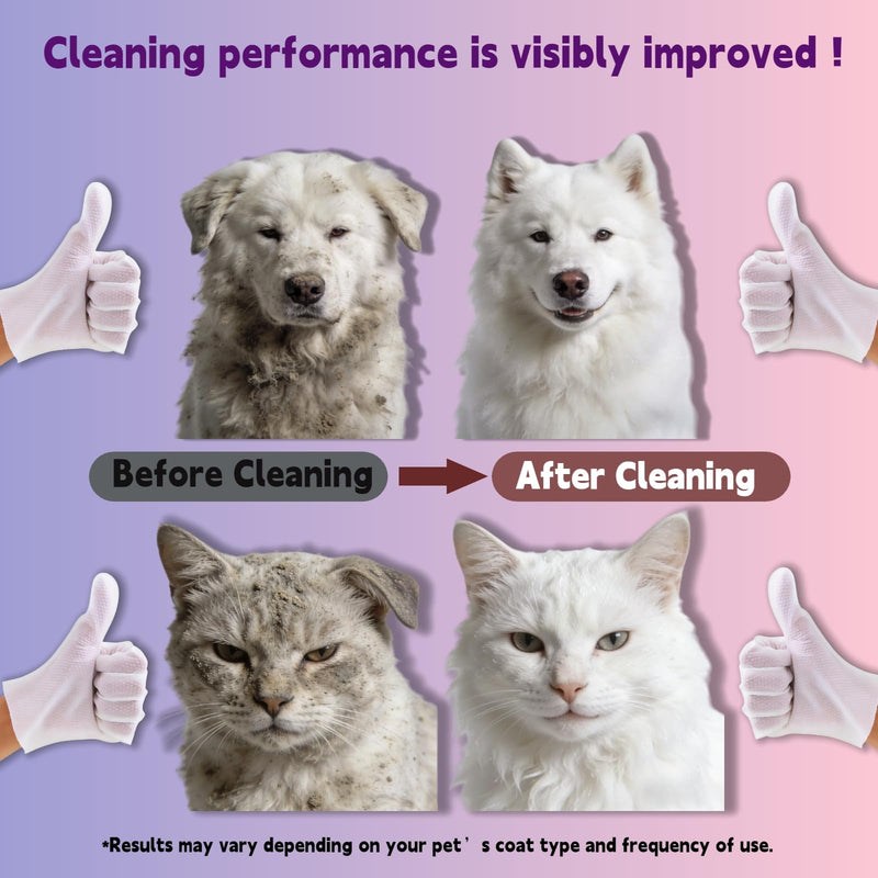 30 Pcs Pet Glove Wipes for Dogs & Cats, Extra Thick Unscented Cleaning & Deodorizing Wipes, Coconut Oil Low Sensitivity, No-Rinse Dry Cleaning for Paws, Face, Ears & Buttocks, Daily Care & Travel - PawsPlanet Australia