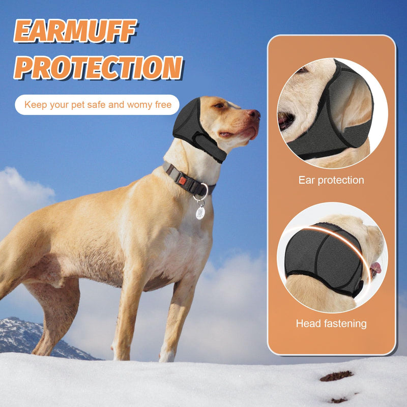 3PCS Dog Ears Cover,Dog Ear Defenders,Soft Snood,Adjustable,Breathable,Elastic,for Fireworks,Noise,Thunder Protection,Pet Grooming, Bathing, and Swimming
