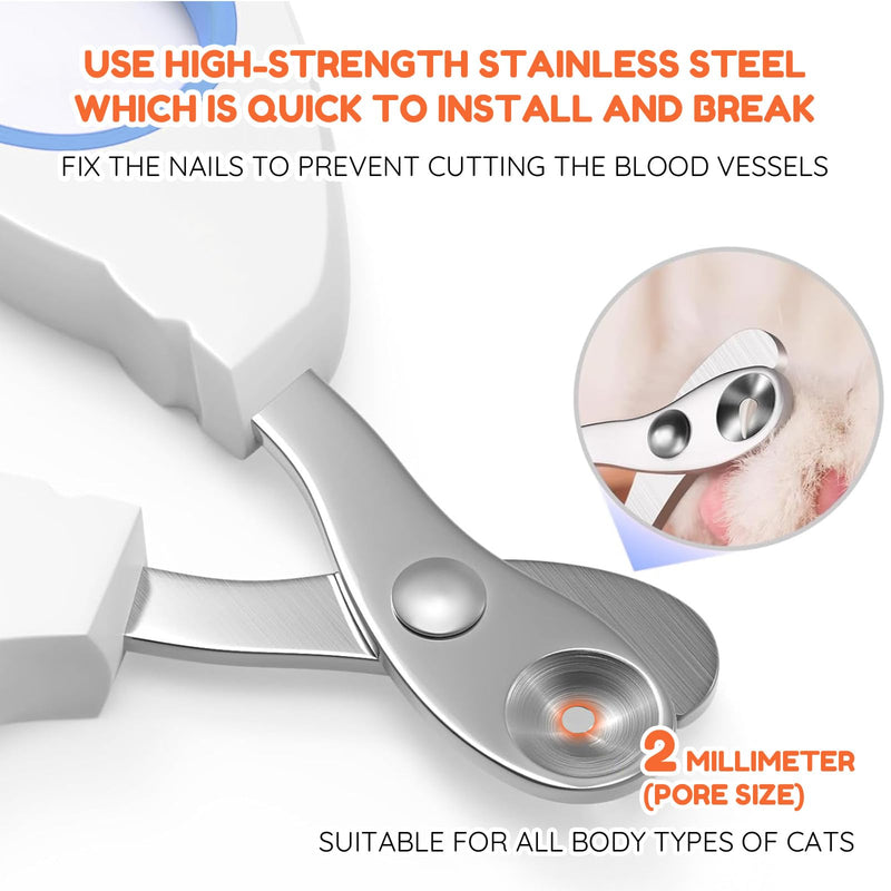 Cat Nail Clippers and Dog Nail Clippers 2-in-1, Professional Cat Nail Trimmer with Sharp Angled Blades, Safe Pet Nail Clippers for Cats, Kittens, Small Dogs and Rabbits-2PCS - PawsPlanet Australia