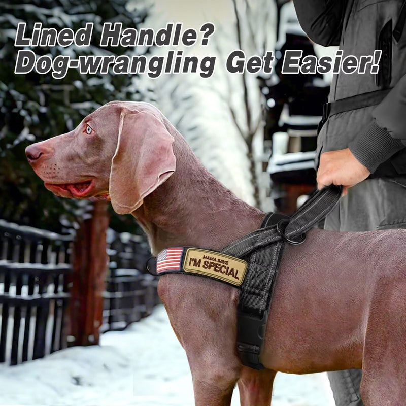 Forestpaw No Pull Dog Harness with Large Handle,Slip on Reflective Vest with Quick Release Buckle,Comfortable Flannel Lining for Medium Large Dogs Walking Training (Includes 3 Patches),Black M M: Chest 22-28", Fit 28-50 lbs Black - PawsPlanet Australia