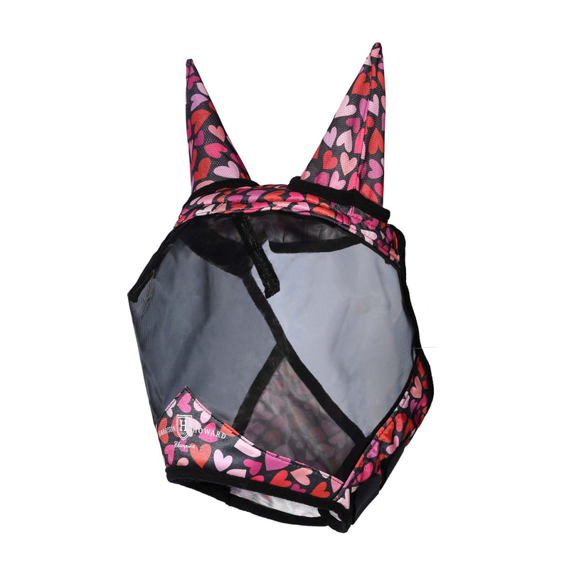 Harrison Howard Pro LumiVista Horse Half Face Fly Mask Large Eye Space with Ears UV Protection for Horse Cute Hearts M Medium - PawsPlanet Australia