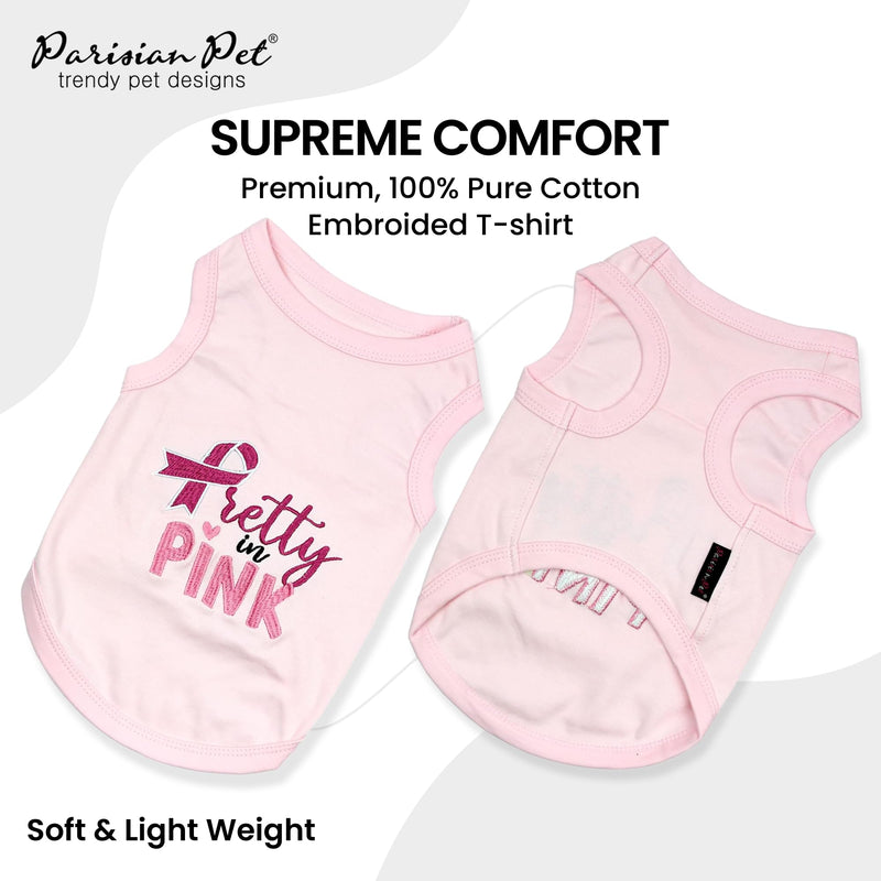 Parisian Pet Dog Shirt – 100% Cotton Shirts for Large Dogs – Trendy Pretty in Pink Sleeveless Puppy Clothes – Soft Breathable Girl Dog Clothes - Stretchy Pet Apparel - Summer Tshirts for Dogs 3XL - PawsPlanet Australia
