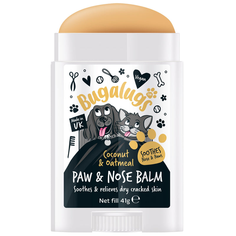 BUGALUGS Dog nose balm, Natural lick safe Paw balm for dogs contains Oatmeal, Dog paw cream Vegan formula nose balm for dogs helps and soothes itchy skin(Coconut & Oatmeal 41g) Coconut & Oatmeal 41g